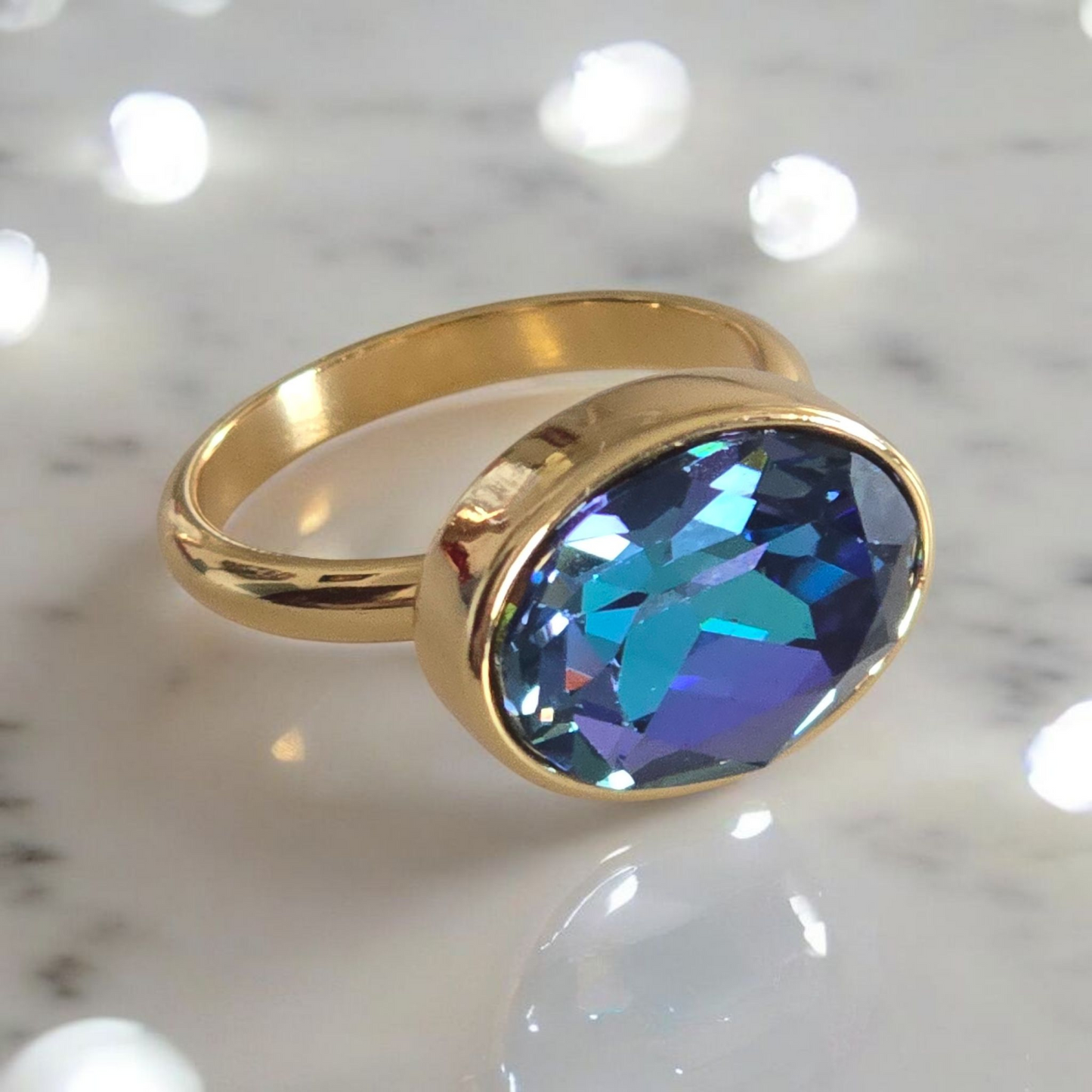 Swarovski Crystal Oval Focal Ring