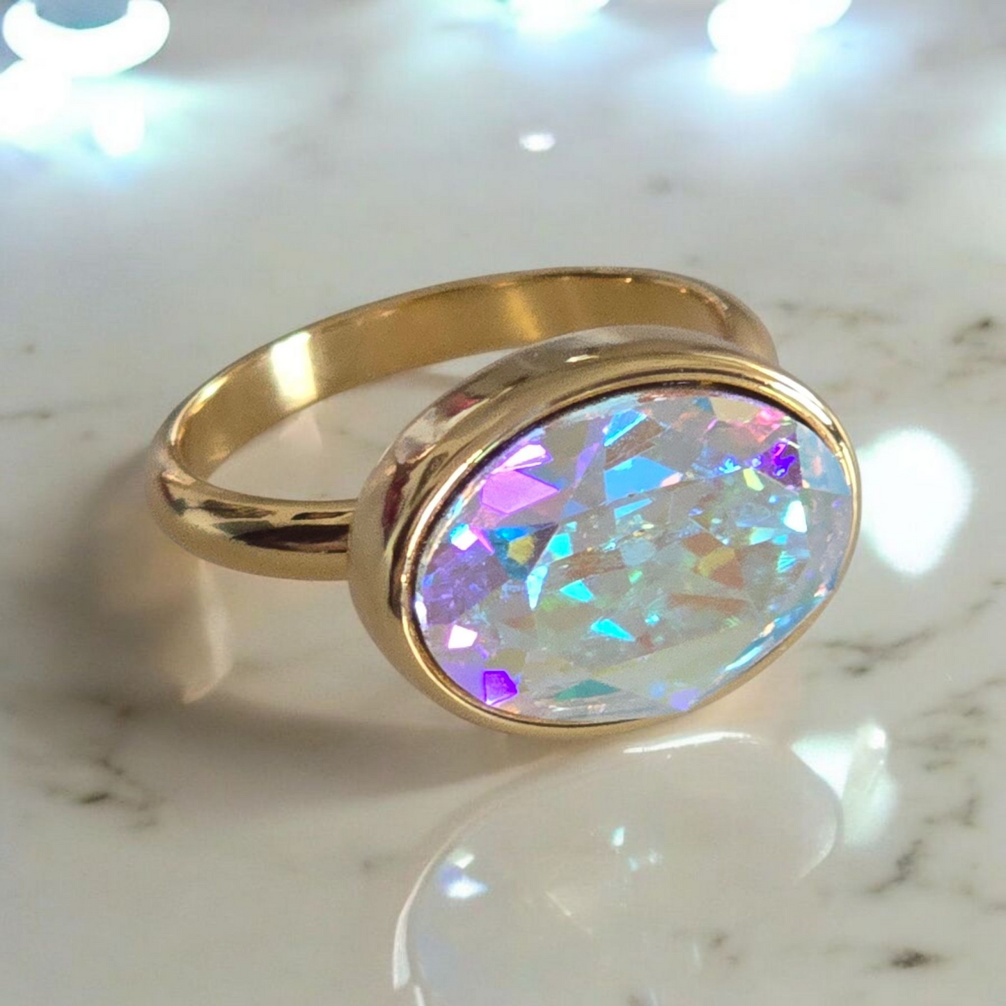 Swarovski Crystal Oval Focal Ring