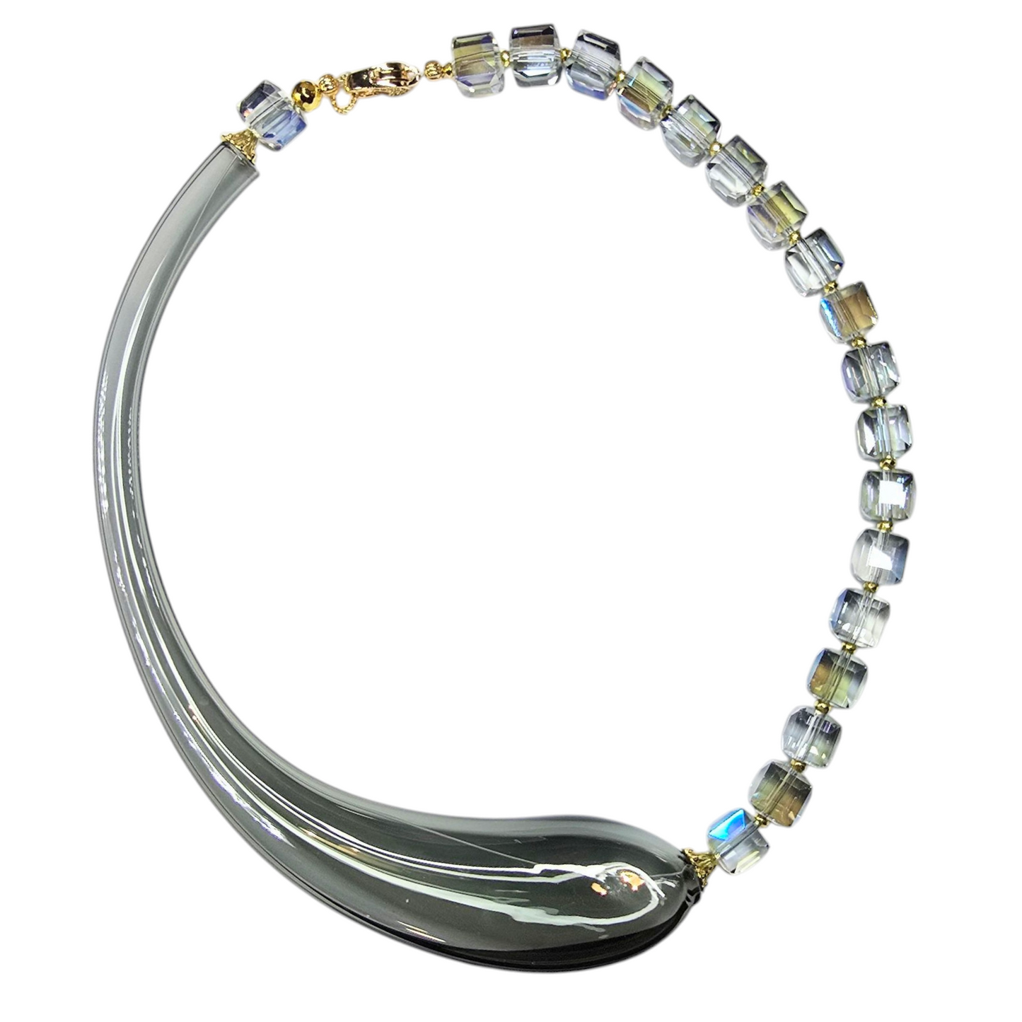 Venetian Glass Boro Gray Choker Necklace