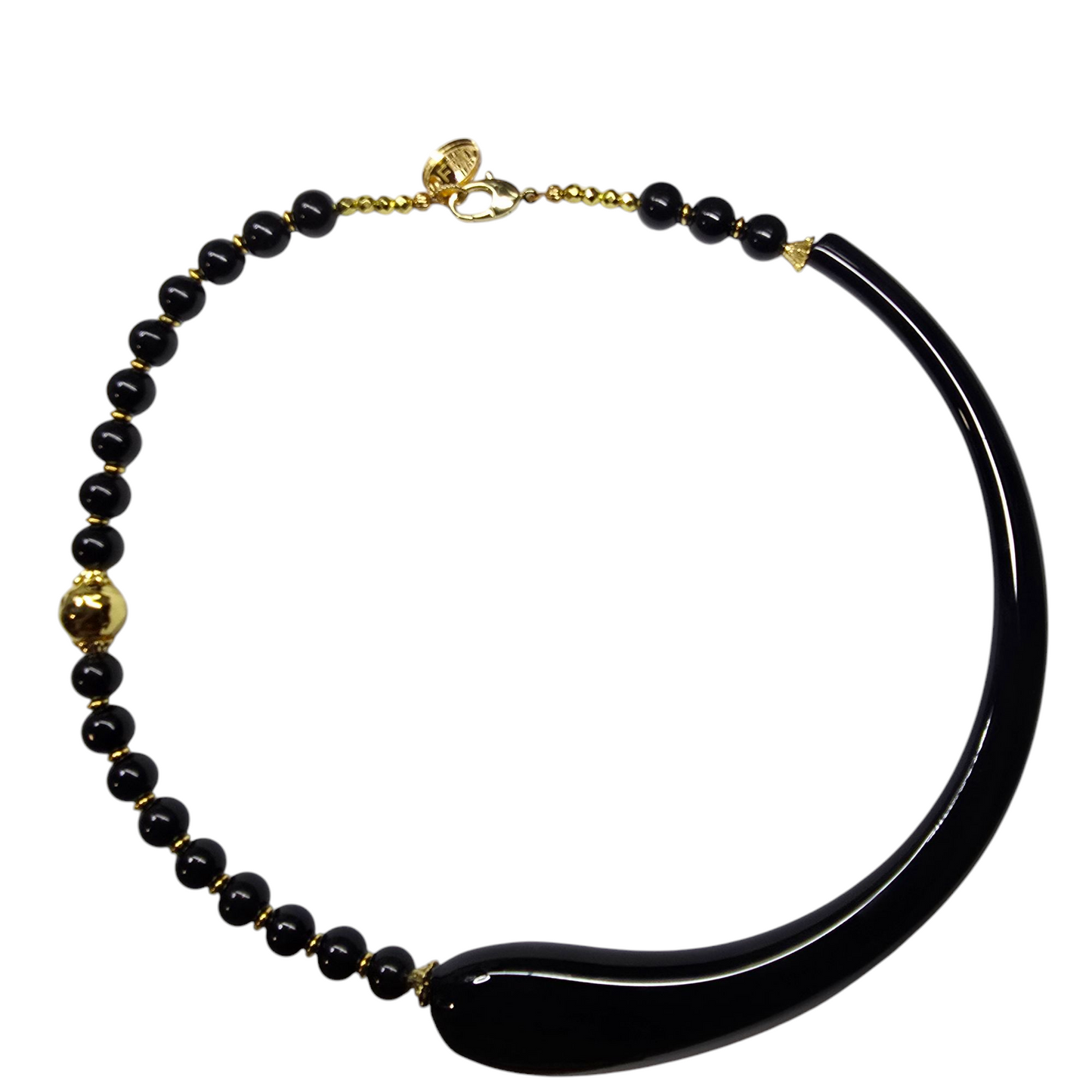 Venetian Glass Boro Black Choker Necklace