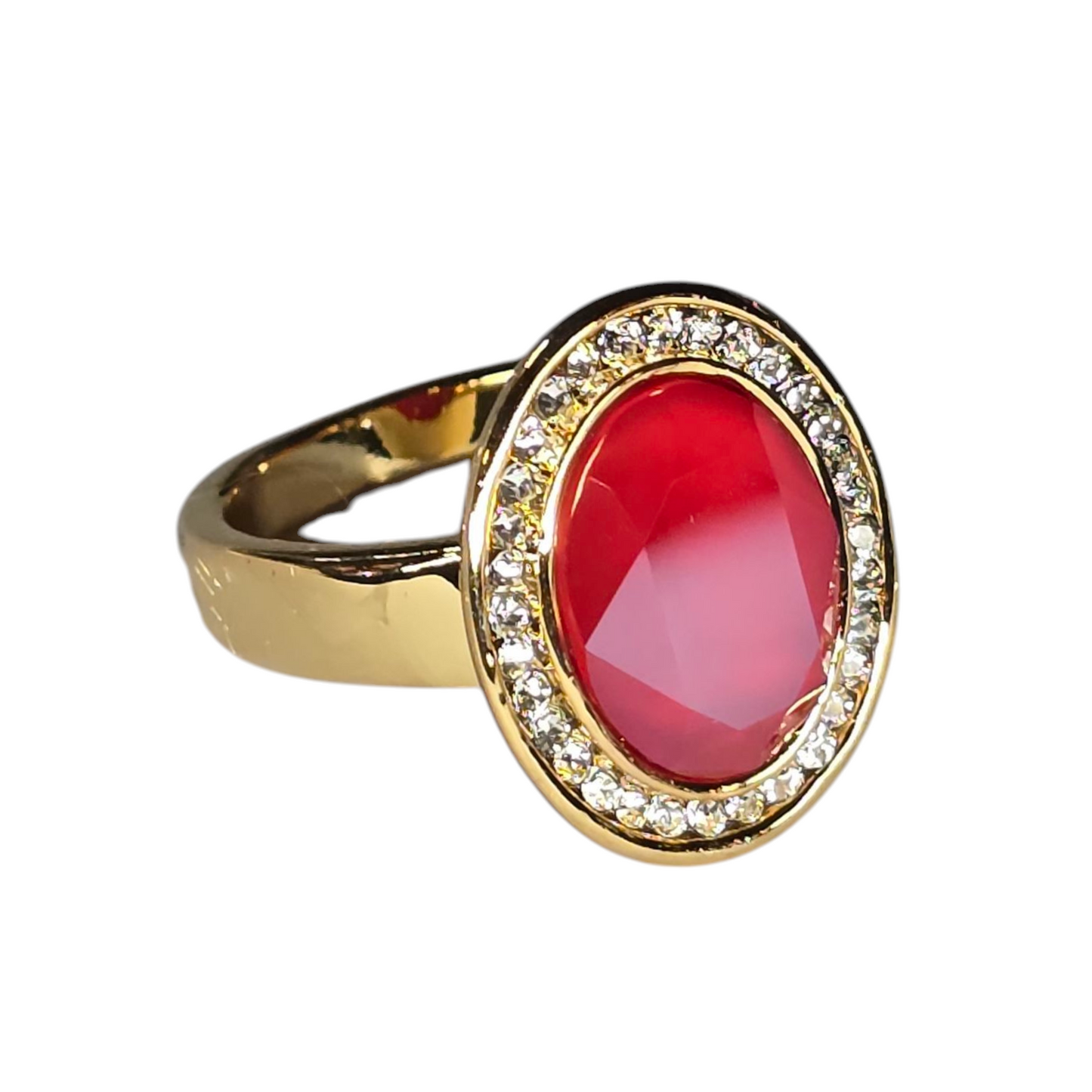 Swarovski Crystal Oval Focal CZ Framed Ring