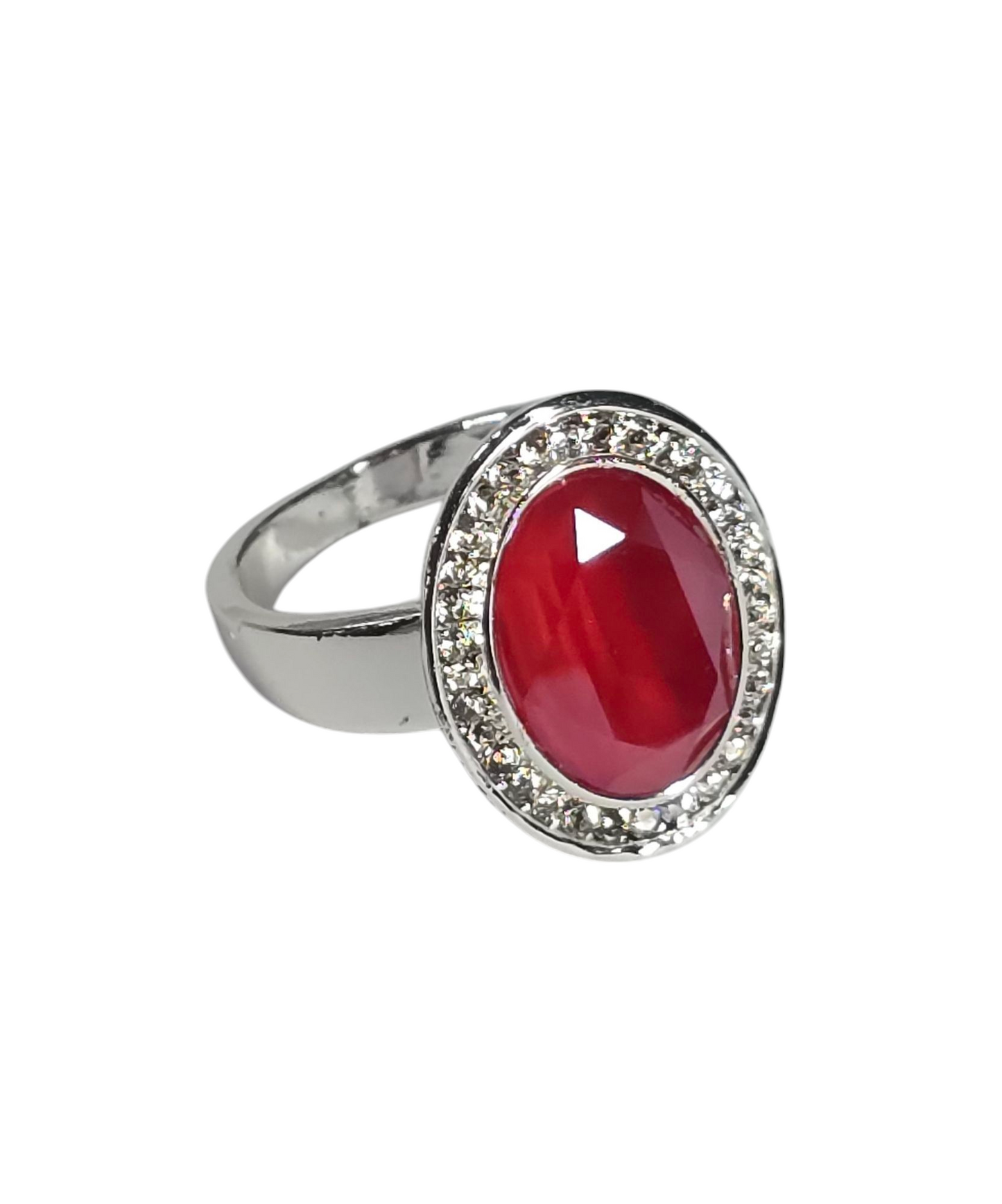 Swarovski Crystal Oval Focal CZ Framed Ring