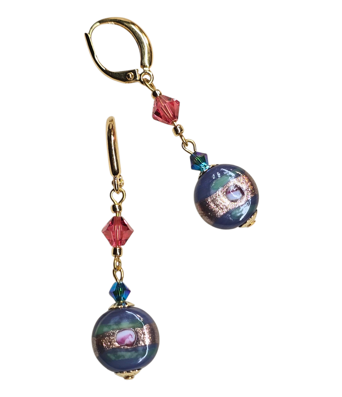 Periwinkle Blue Wedding Cake Dangle Earrings