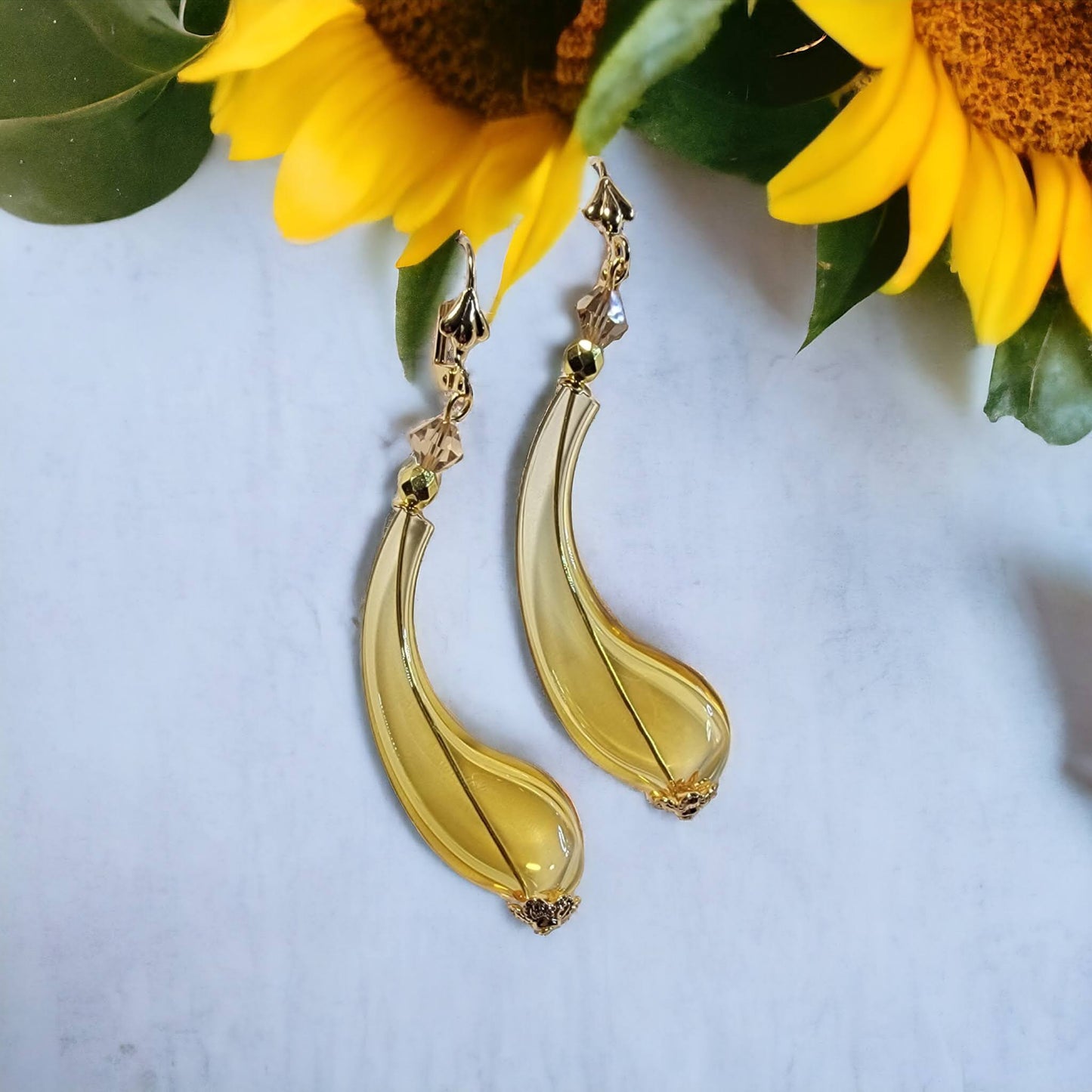 Venetian Boro Hand Blown Glass Dangle Earrings