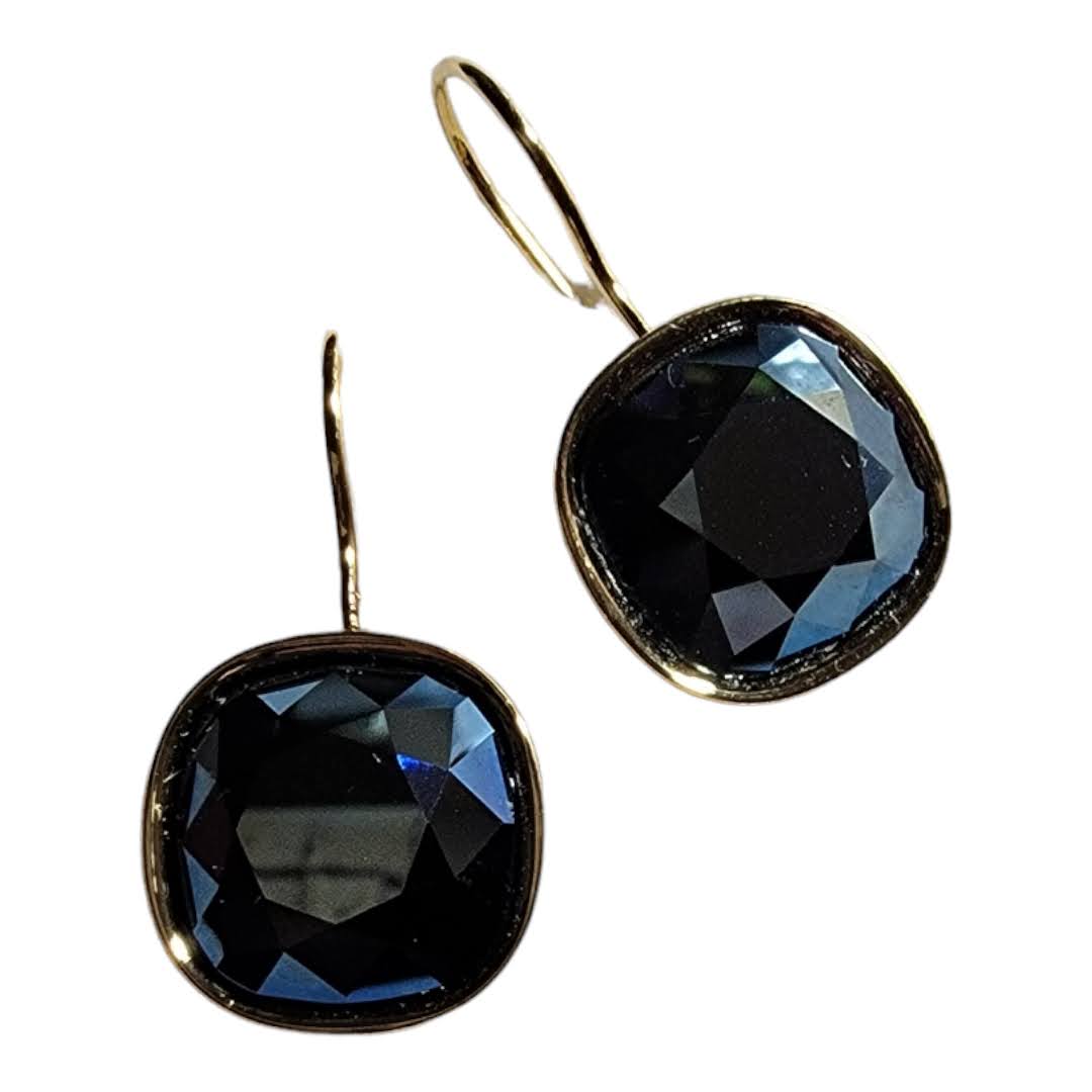 Swarovski Cushion Cut Crystal Gold Dangle Earring