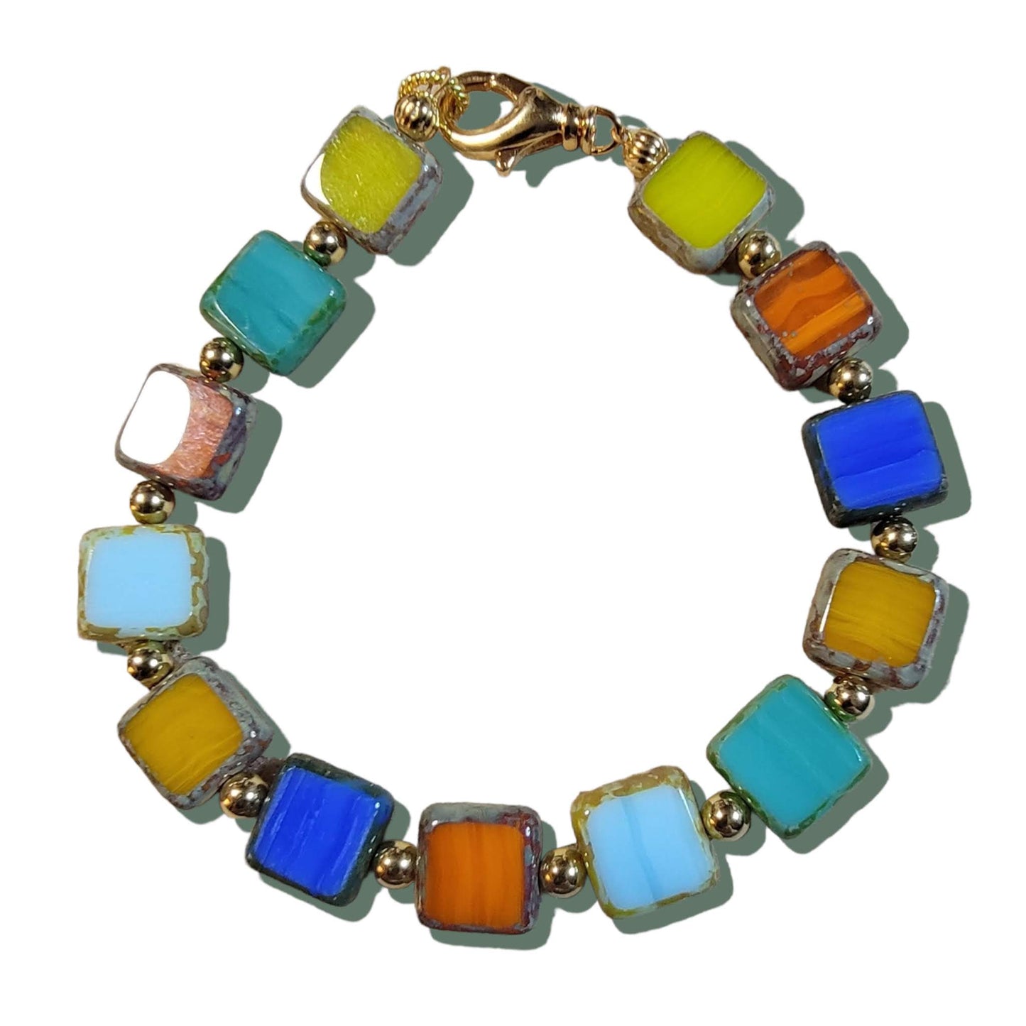 Square Venetian Glass Tile Multi Strand Set