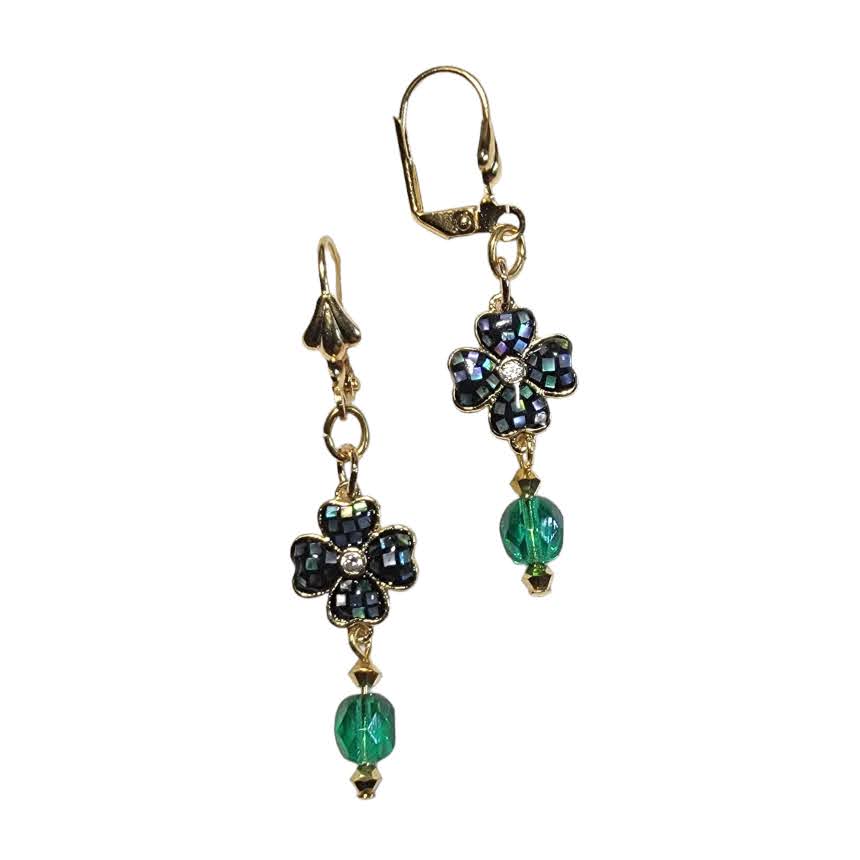 Mosaic Shamrock Dangle Earring