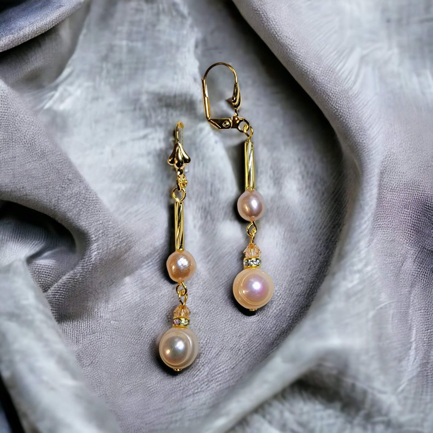Pink Freshwater Pearl Dangle Earrings