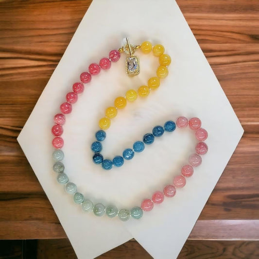 Mix Pastel Agate Toggle Necklace