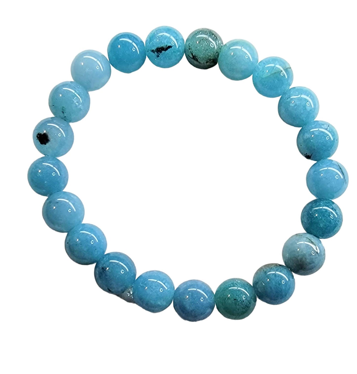 Blue Amazonite Faceted Agate Stretchy Bracelet