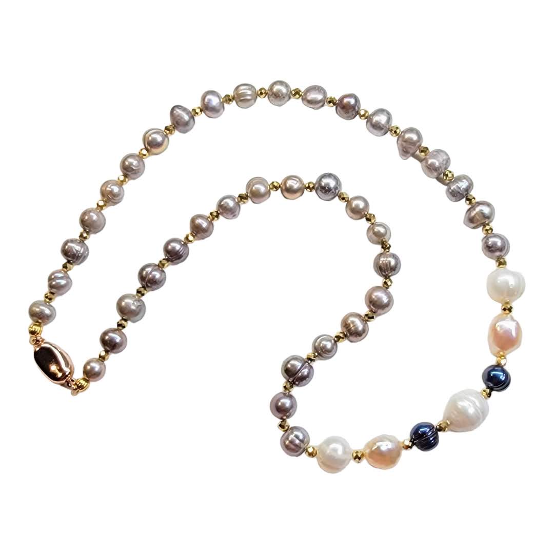 Perles baroques irrégulières 8 mm imitation perle d'eau douce - Blanc nacré  x15 - Perles & Co