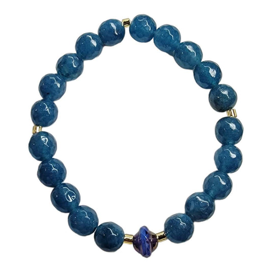 Sea Blue Agate Stretchy Bracelet