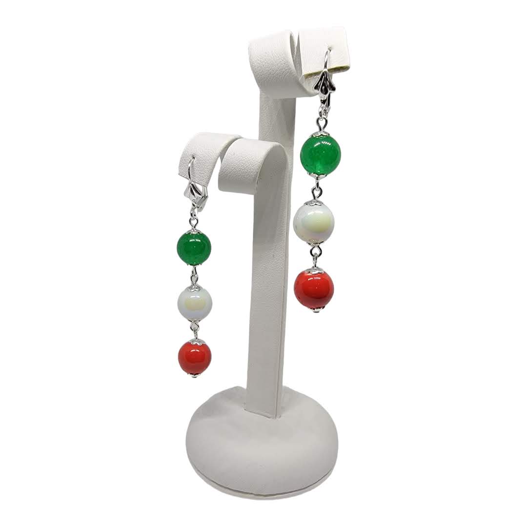 Italian Flag Loose Dangle Earrings