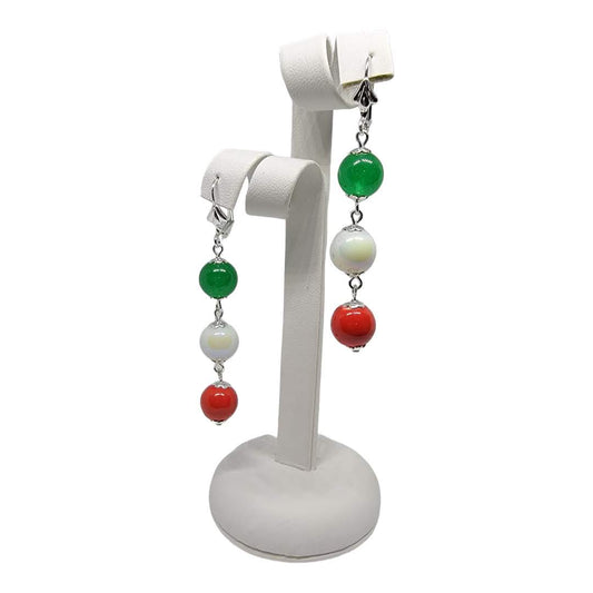 Italian Flag Loose Dangle Earrings