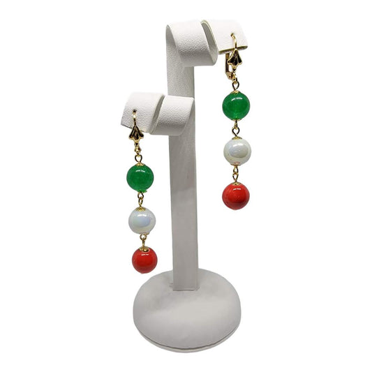 Italian Flag Loose Dangle (Gold) Earrings