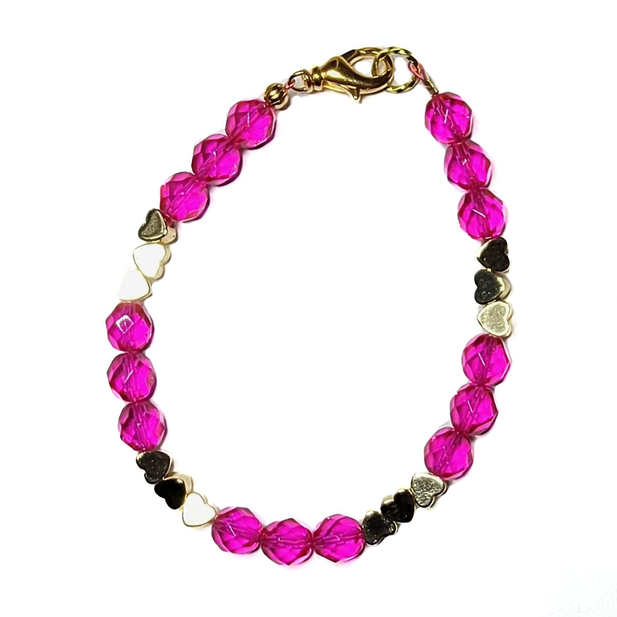 Fuchsia Heart Bracelet