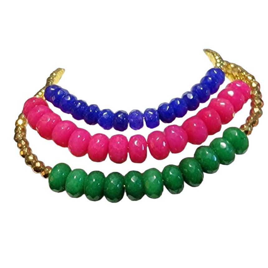 Multi Color Jade Stackable Bracelet