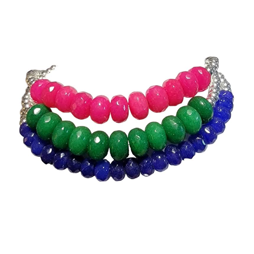 Multi Color Jade Stackable Bracelet