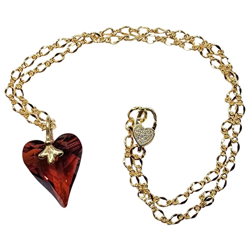 Swarovski Crystal Heart Shaped Magma Focal Pendant