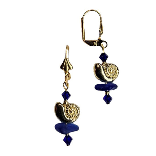 Sea Glass Cobalt Dangle Earrings