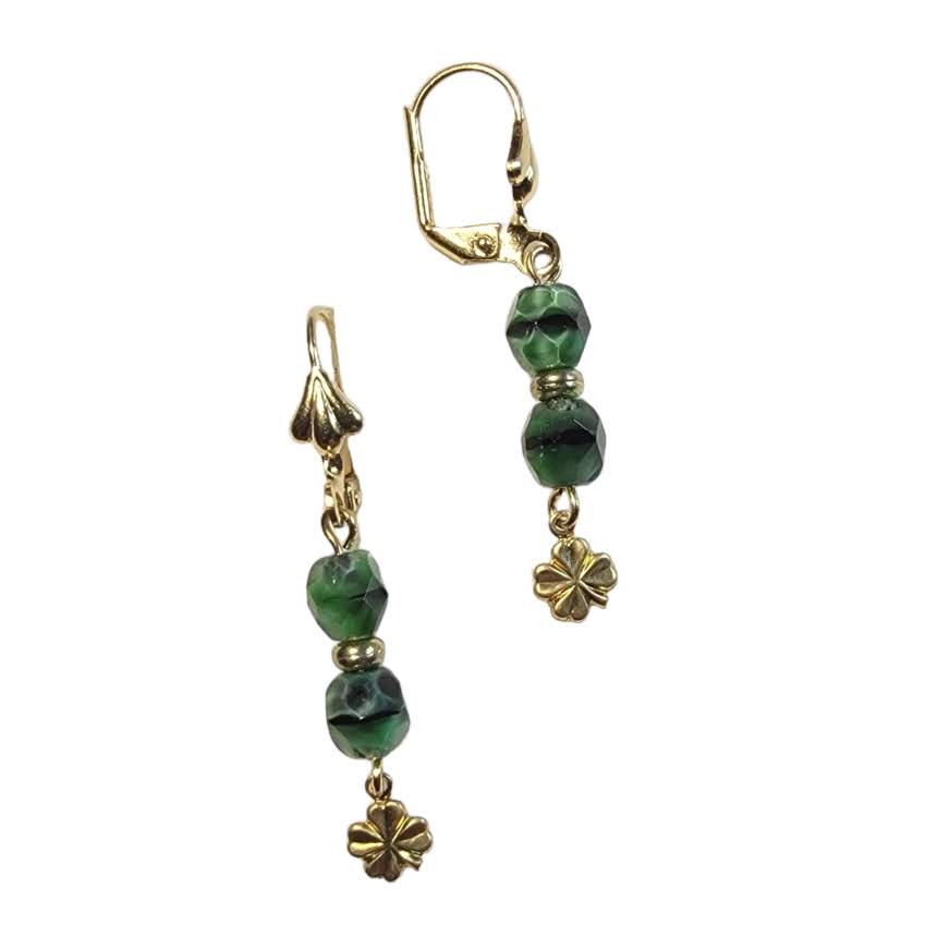 Picasso Green Mini Shamrock Dangle Earring