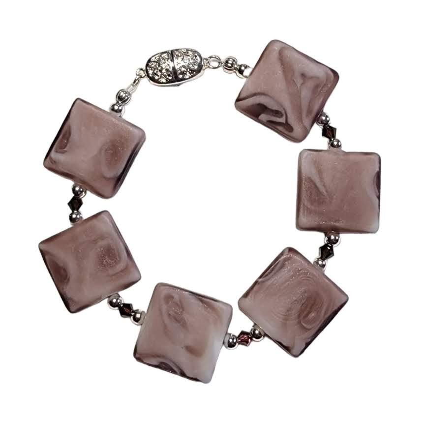 Venetian Milk Glass Square Bracelet