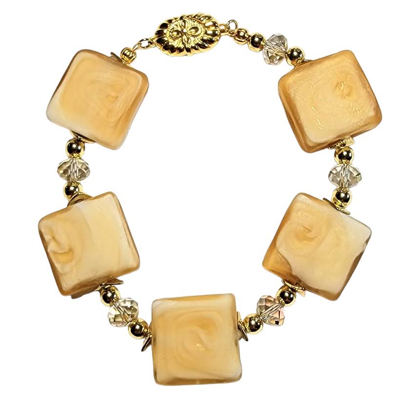 Venetian Milk Glass Square Bracelet