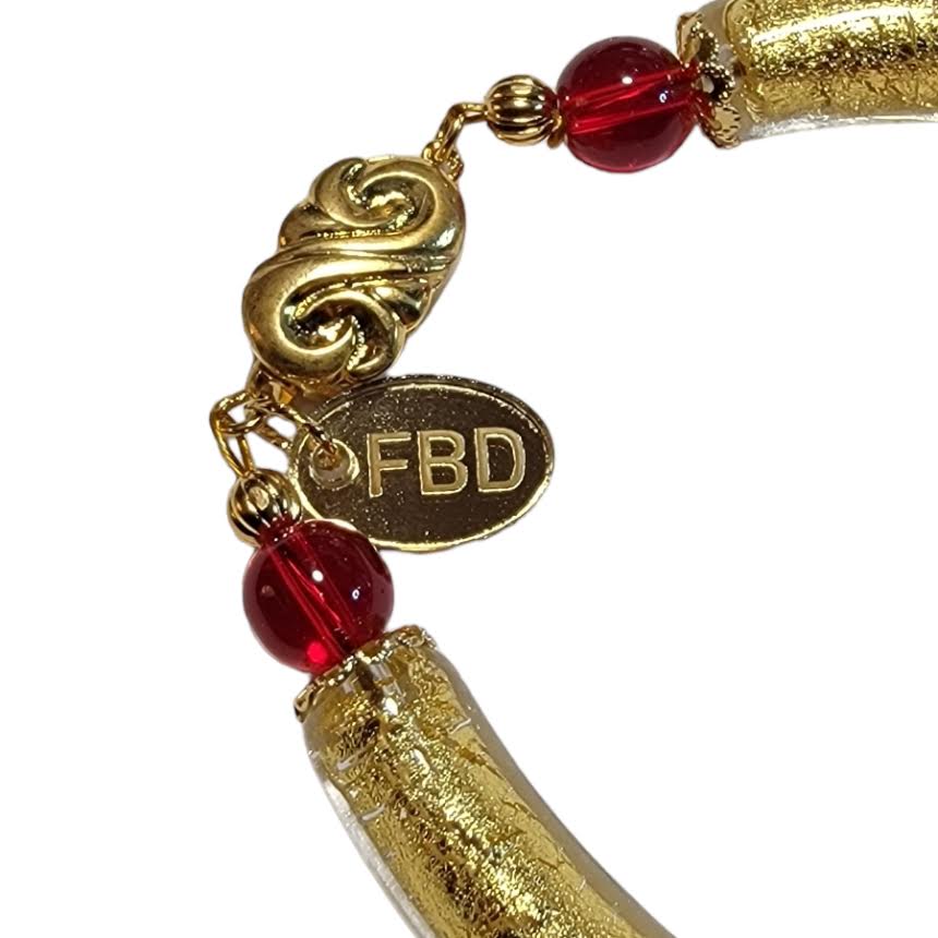 Venetian Glass Tube Beaded Bracelet