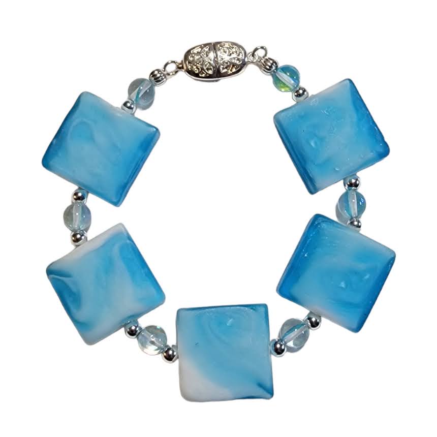 Venetian Milk Glass Square Bracelet