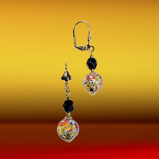 Venetian Glass Klimt Dangle Earrings