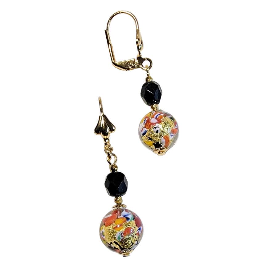 Venetian Glass Klimt Dangle Earrings